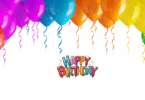 balloons with happy birthday banner