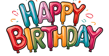 happy birthday in balloon text
